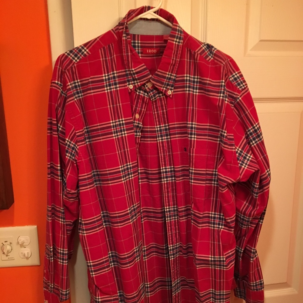 Izod red button up